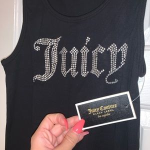 Juicy Couture Fitted Black Tank Top. (Large)